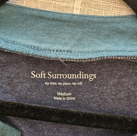 Soft Surroundings Medium Cotton Modal Blend 3/4 Sleeve Dress Boho - Picture 3 of 9